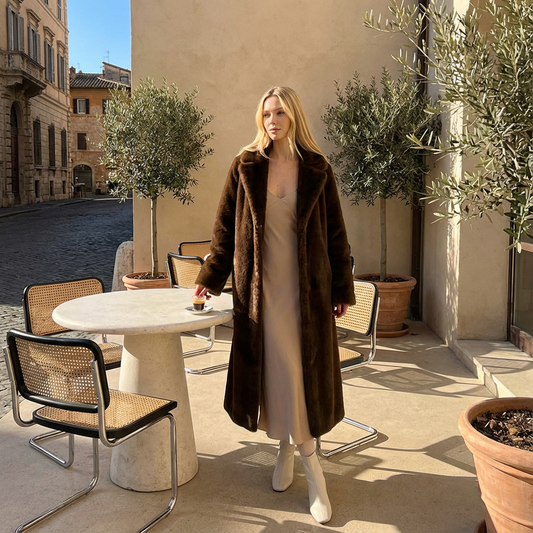 Manteau en fausse fourrure vison pour femmes Nina | Luxe hivernal, vert néo menthe