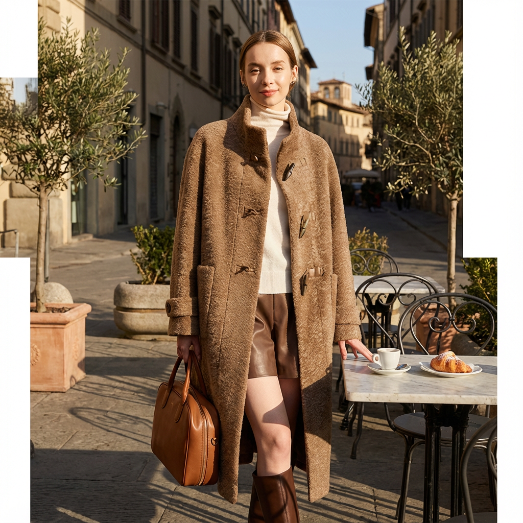 Manteau d’Hiver Femme Ava | Coupe Ample Élégante, Tissu Chaud Mélangé