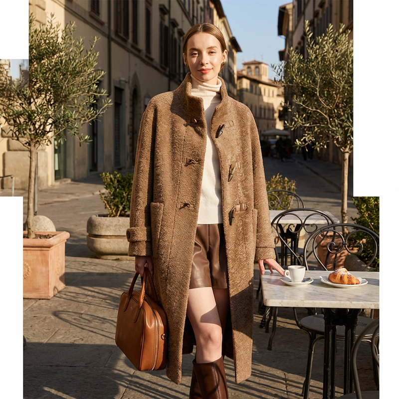 Manteau d’Hiver Femme Ava | Coupe Ample Élégante, Tissu Chaud Mélangé