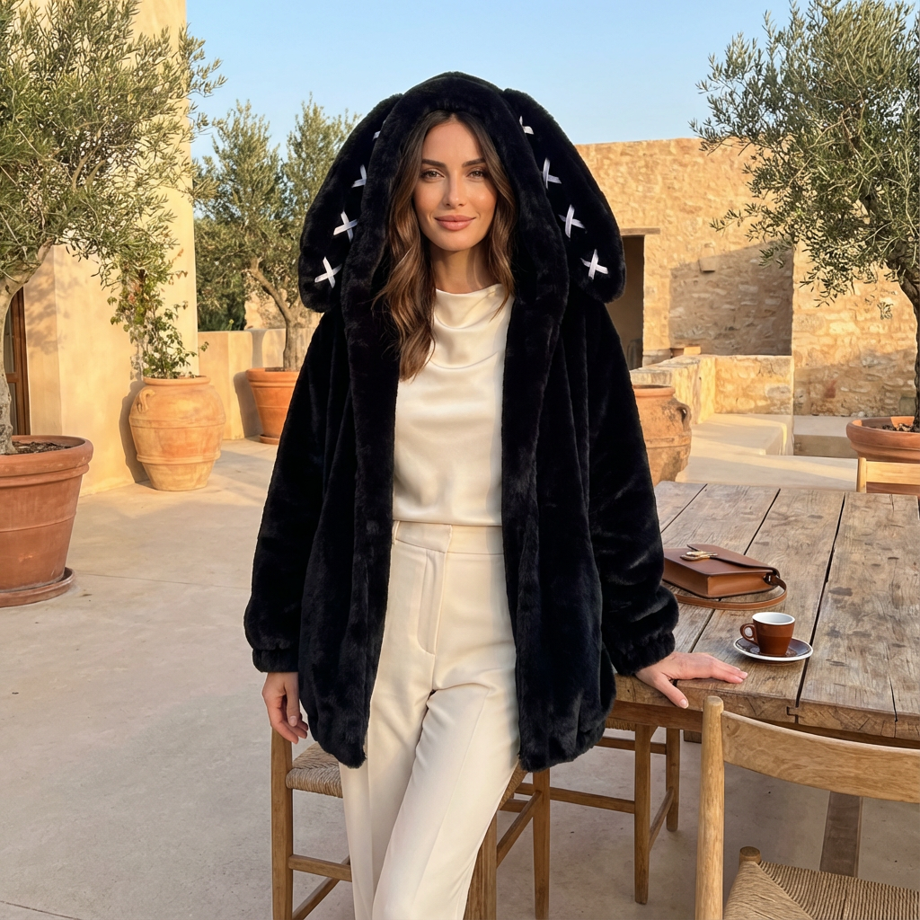 Veste pour femmes Ravi | Fourrure épaisse, style punk oversize