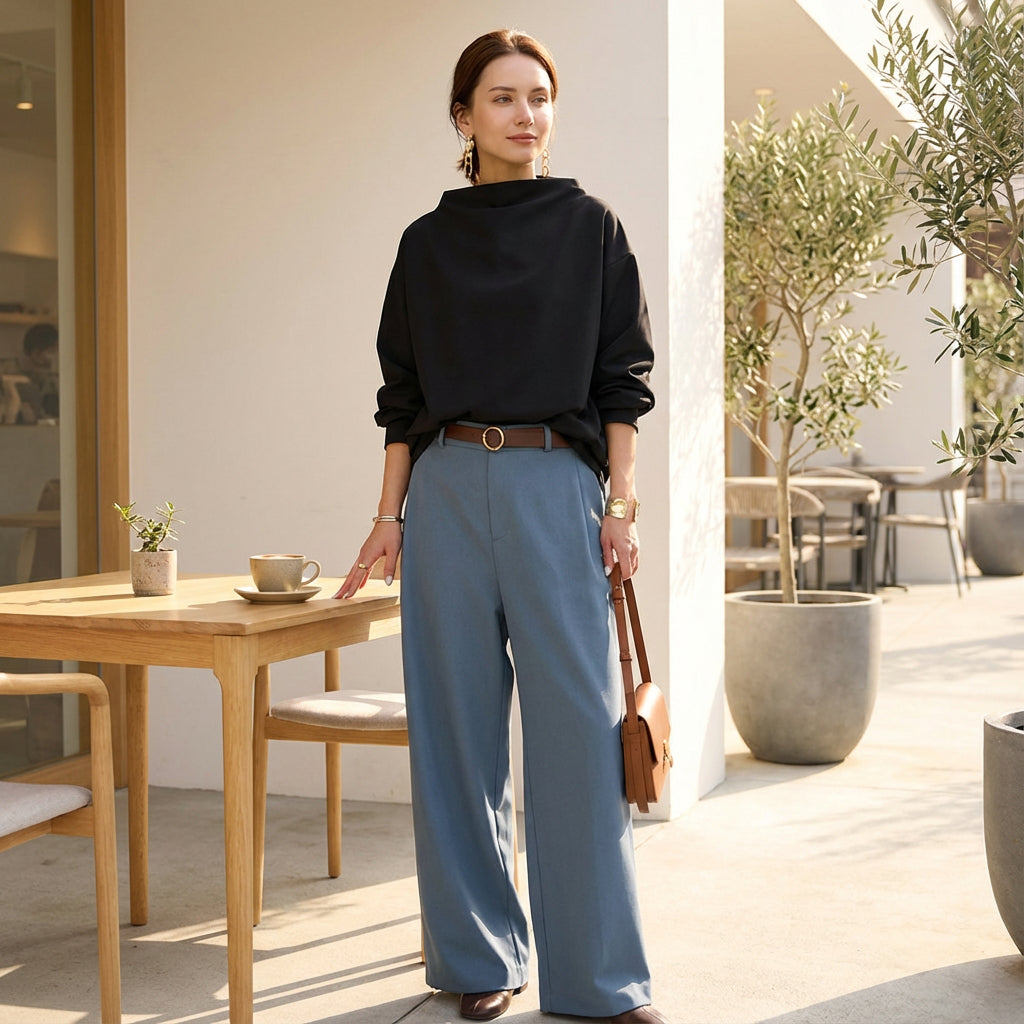 Pull pour femmes Virexa | Coupe ample, col montant