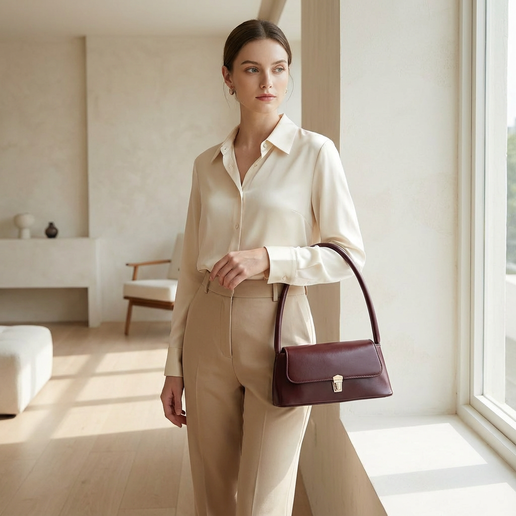 Bolso de hombro para mujer Maribel | Frente con solapa, Cierre de candado