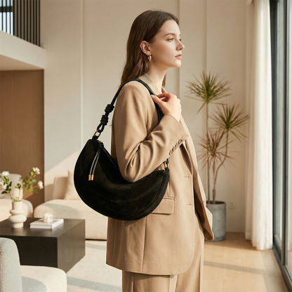 Bolso de hombro para mujer Mila | Forma de media luna, Correa anudada