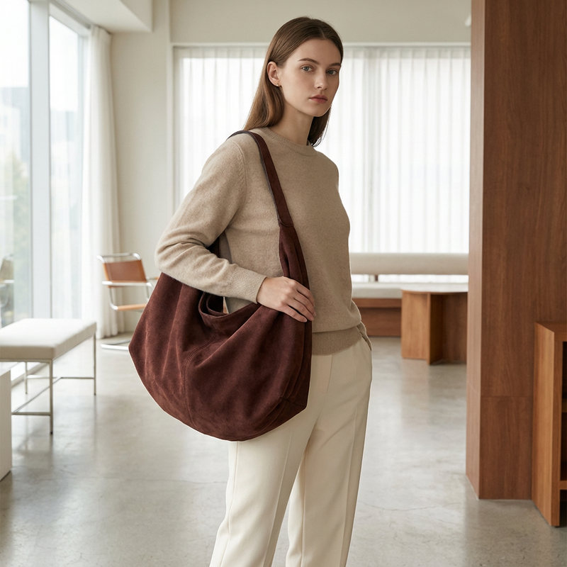 Bolso hobo de mano para mujer Mara | Silueta holgada, Correa única para el hombro