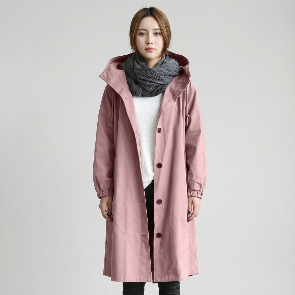 Margo Women's Trench Coat | Lightweight Fabric, Oversized Fit with Hood and Pockets