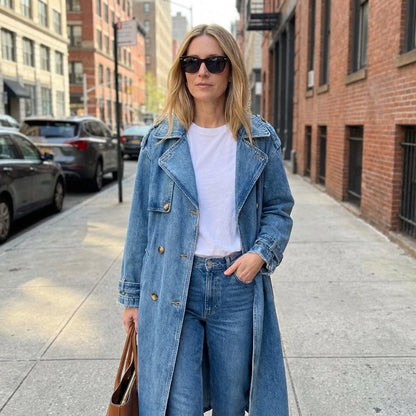 Trench-Coat en Jean Femme Jenera | Coupe Oversize, Double Boutonnage