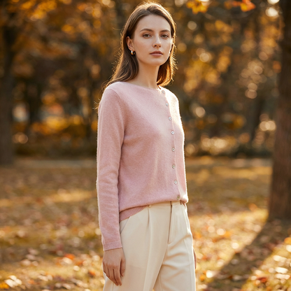 Cardigan Boutonné Femme Seraphine | Encolure Asymétrique, Détail Boutons Frontaux