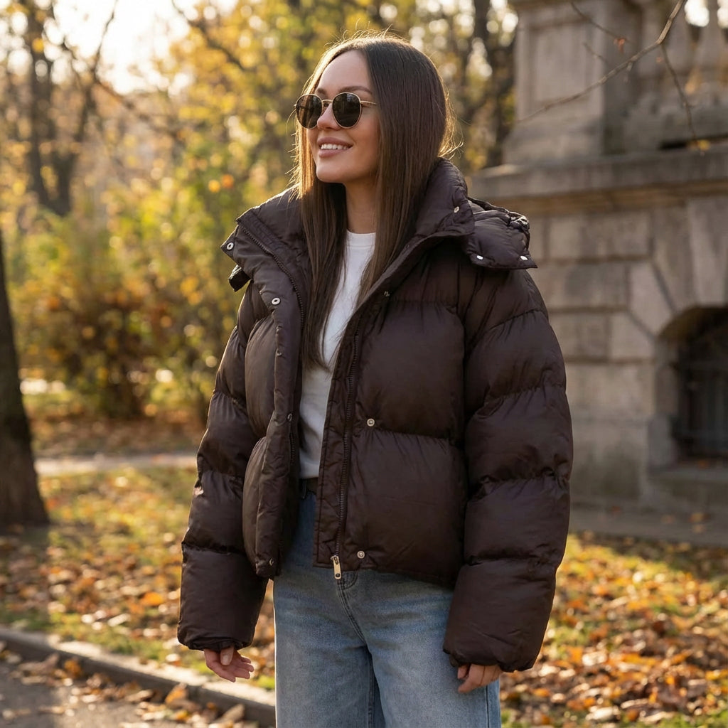 Doudoune courte à capuche femme Ariana | Silhouette oversize