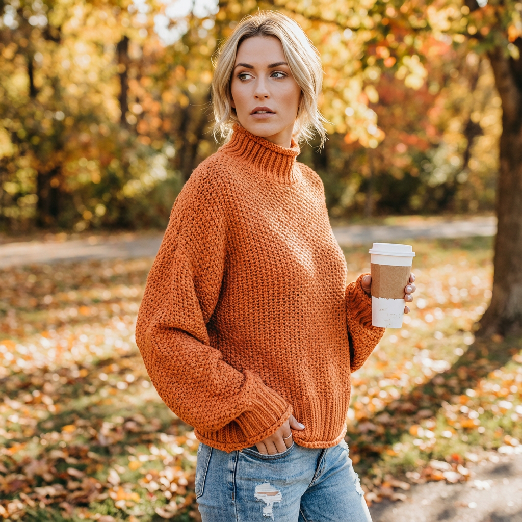 Pull Col Montant Femme Cressida | Tricot Texturé, Manches Longues