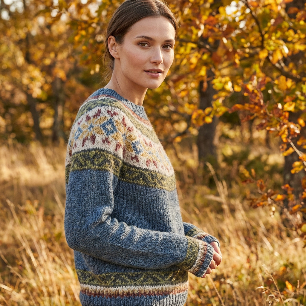 Pull Tricot Femme Avelyn | Encolure Bateau, Motif Multicolore