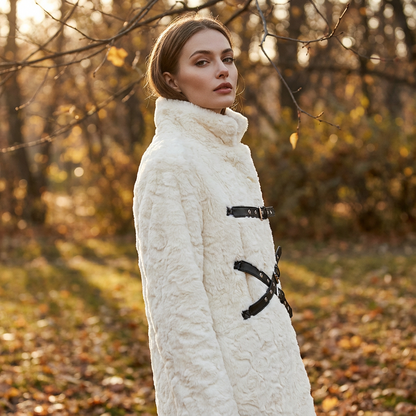 Slate Luna Women's Faux Fur Coat | Thick and Warm, Casual Winter Outerwear