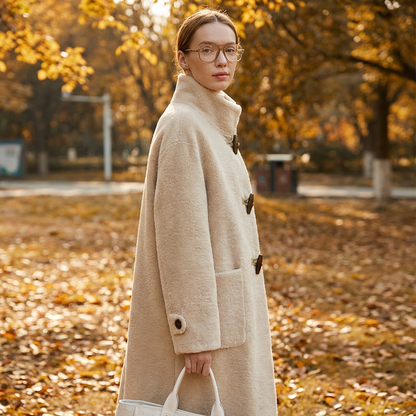 Manteau d’Hiver Femme Ava | Coupe Ample Élégante, Tissu Chaud Mélangé