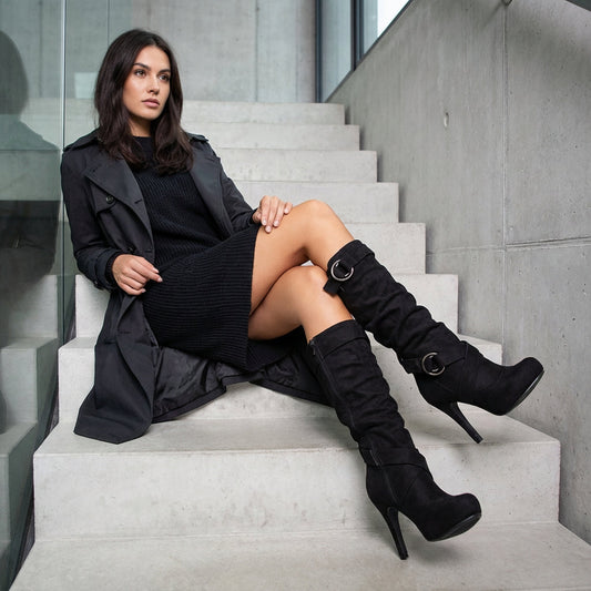 Bottes pour femme Ravena | Mi-mollet, talons fins, bout pointu