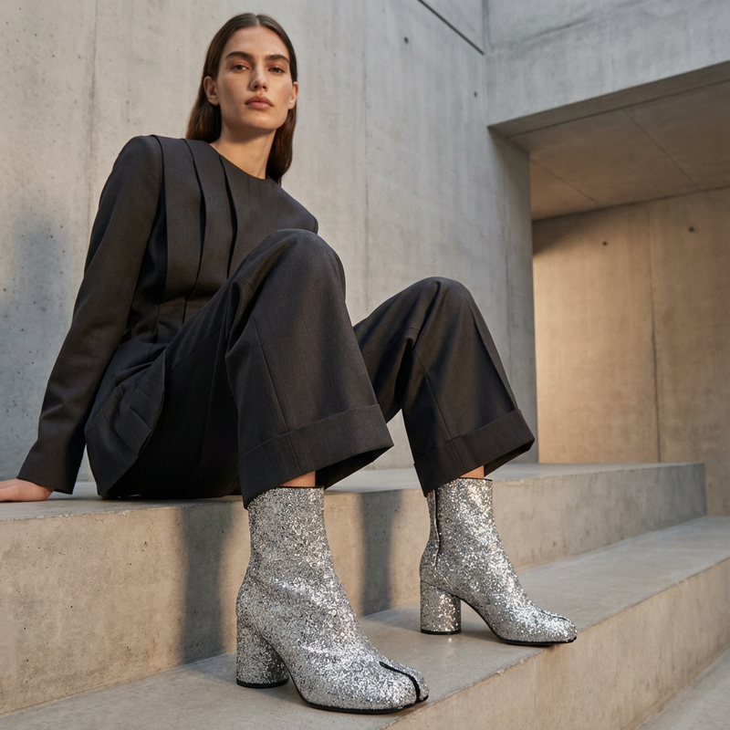 Botas de tobillo para mujer Velmira | Punta Tabi, Acabado Brillante