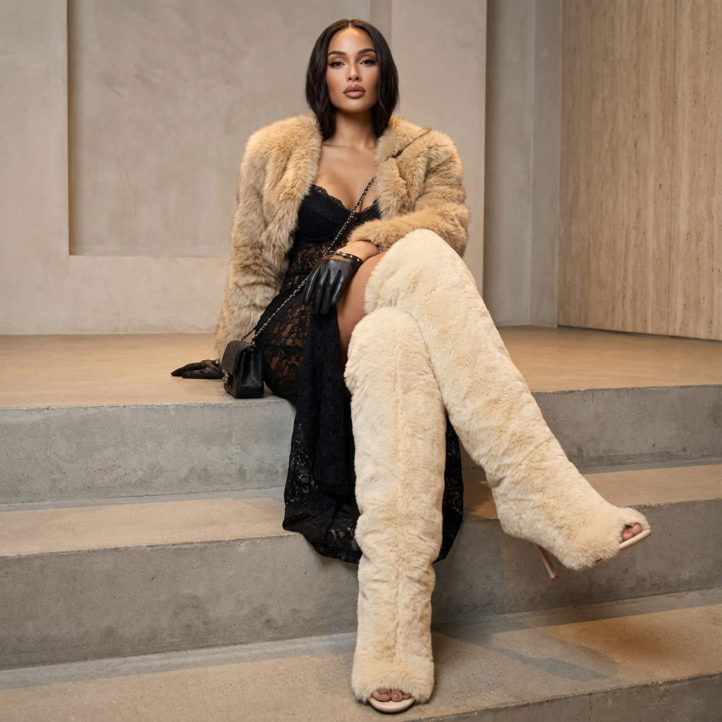 Bottes Femme Au-Dessus du Genou Nina | Fourrure Douce, Talons Hauts