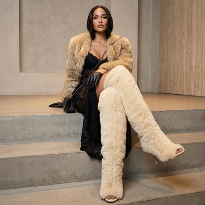 Bottes Femme Au-Dessus du Genou Nina | Fourrure Douce, Talons Hauts