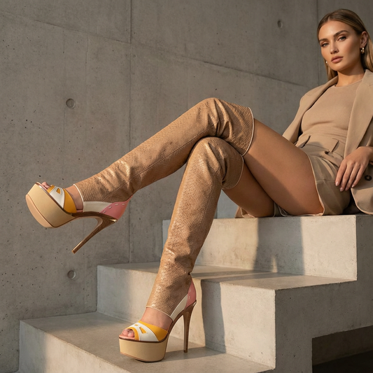 Bottes-Sandales Femme Mira | Design Découpé Tendance, Talons Hauts