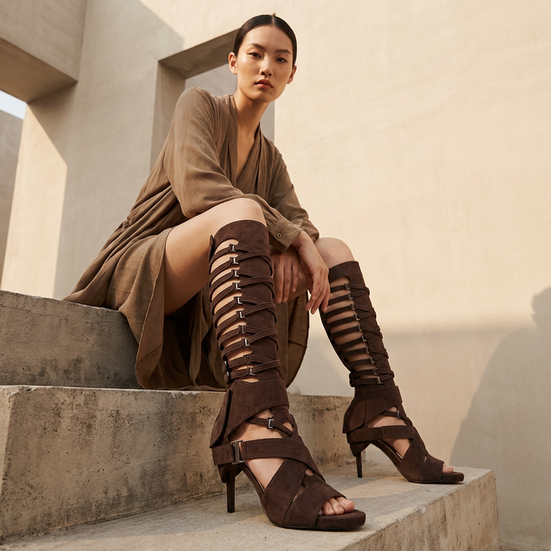 Bottes à talons hauts élégantes pour femmes | Design ajouré, élégantes