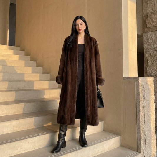 Manteau en fausse fourrure vison pour femmes Nina | Luxe hivernal, vert néo menthe