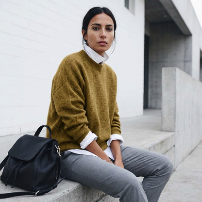 Suéter de punto para mujer Seraphine | Cuello redondo, Diseño de manga larga