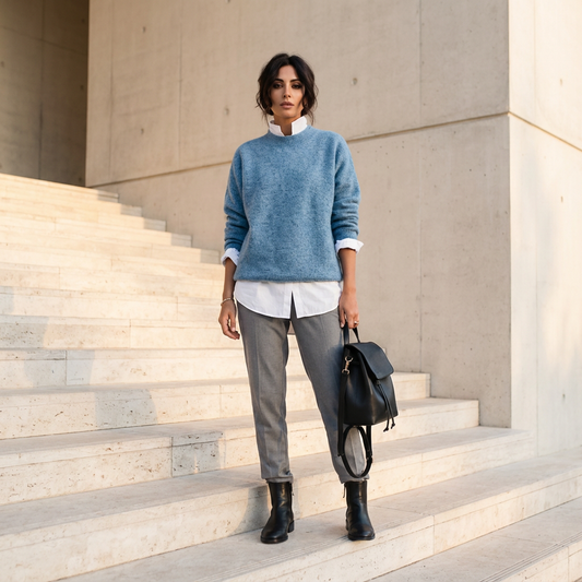 Suéter de punto para mujer Seraphine | Cuello redondo, Diseño de manga larga