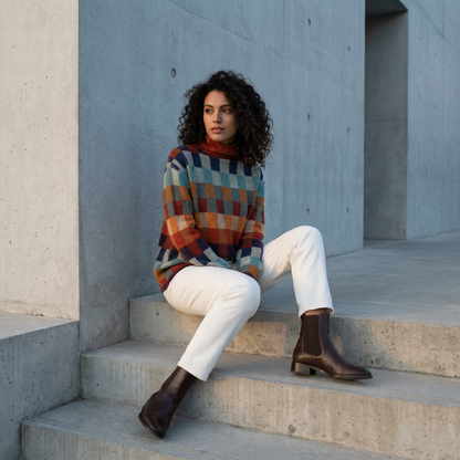 Pull en maille pour femmes Aureline | Bloc de couleurs, manches longues