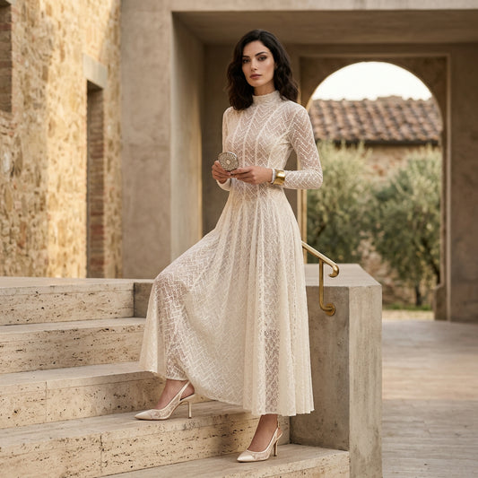 Vestido de encaje para mujer Daisy | Elegante diseño calado, casual y formal