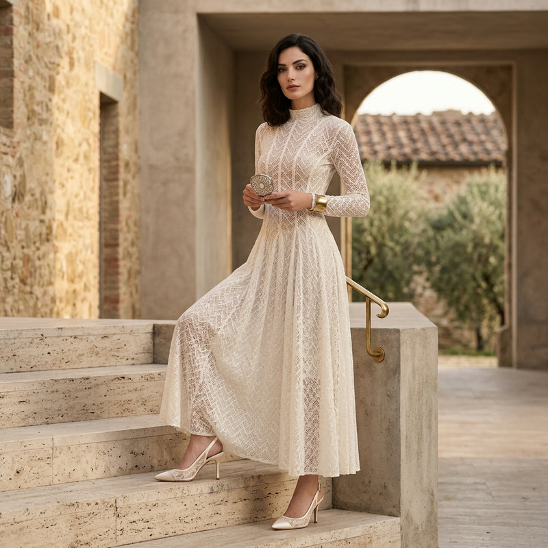 Vestido de encaje para mujer Daisy | Elegante diseño calado, casual y formal