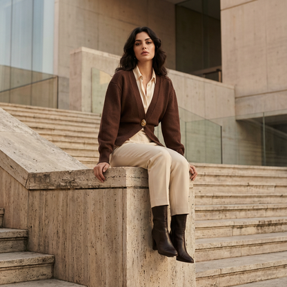 Chaqueta de Cárdigan para Mujeres Amira | Cuello en V Profundo, Cierre de Un Botón