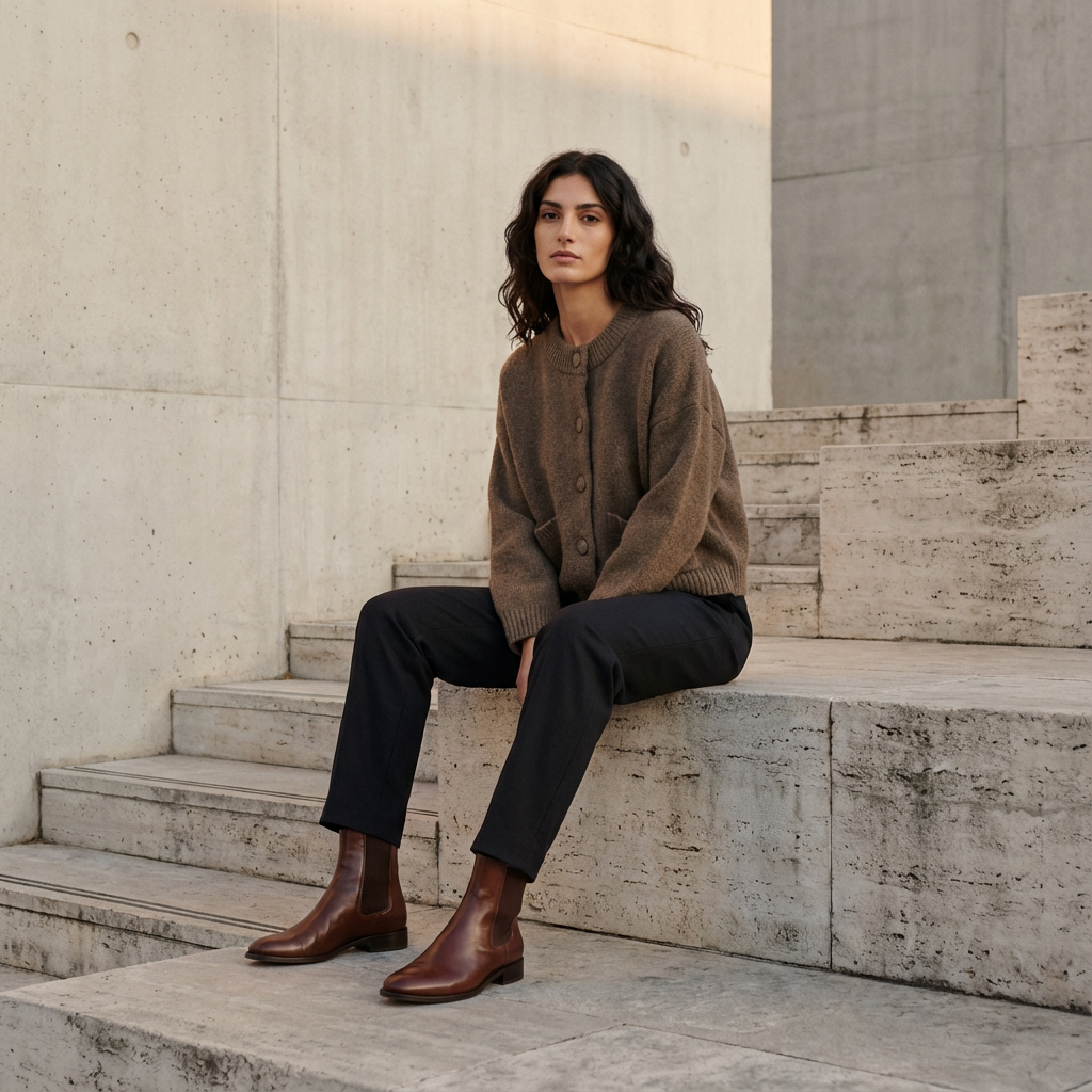 Cardigan tricoté Calyra pour femme | Boutons sur le devant, poches plaquées