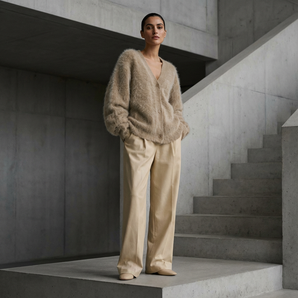 Cardigan pour femmes Seraphine | Texture en maille duveteuse, boutonné devant