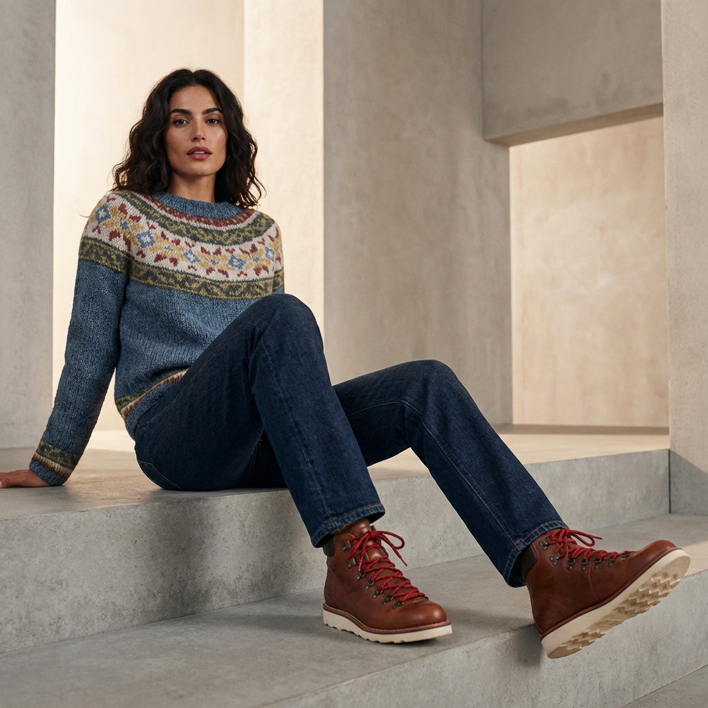 Pull Tricot Femme Avelyn | Encolure Bateau, Motif Multicolore