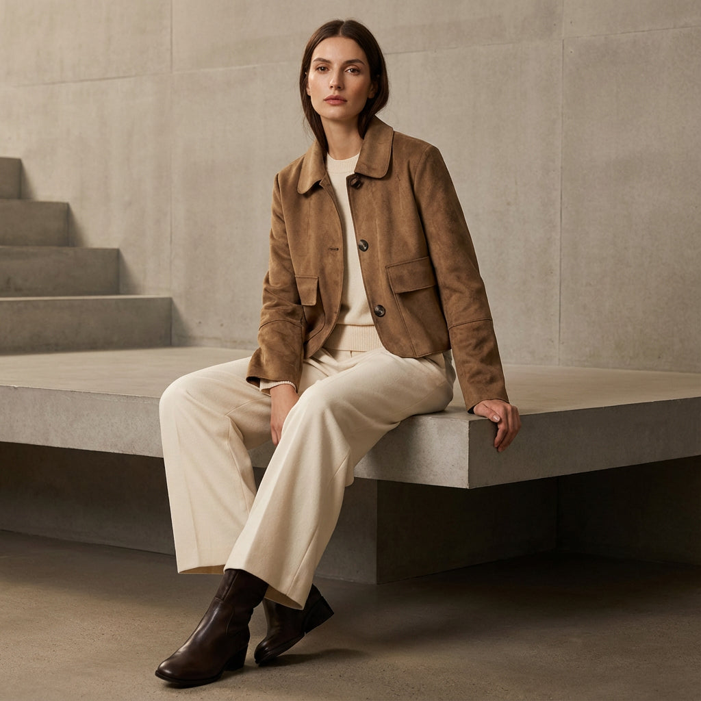 Veste courte pour femmes Aria | Boutonnée devant, col classique