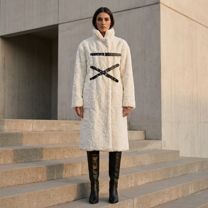 Slate Luna Women's Faux Fur Coat | Thick and Warm, Casual Winter Outerwear