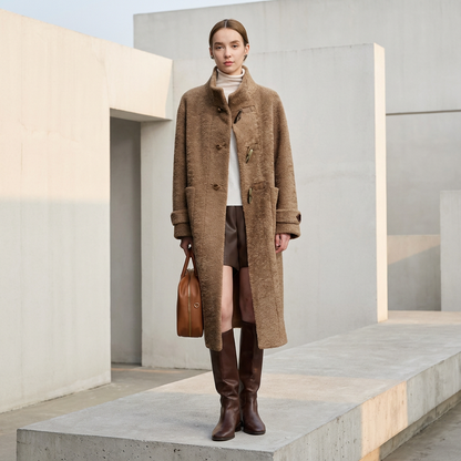 Manteau d’Hiver Femme Ava | Coupe Ample Élégante, Tissu Chaud Mélangé