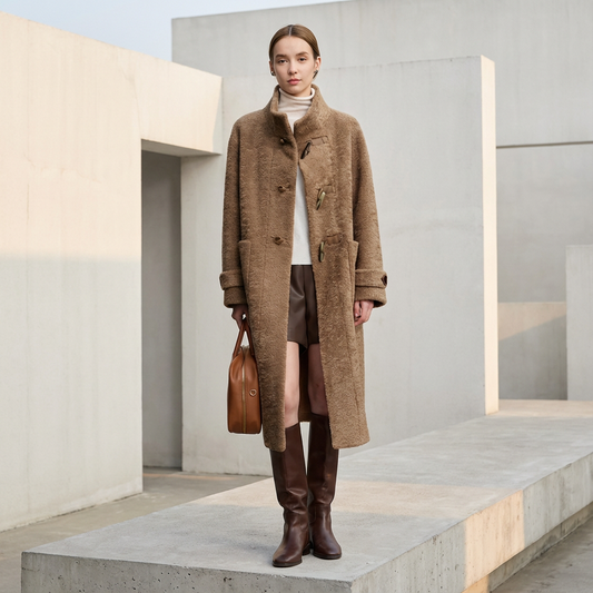 Abrigo de Invierno para Mujer Ava | Ajuste Elegante y Suelto, Mezcla de Tela Cálida