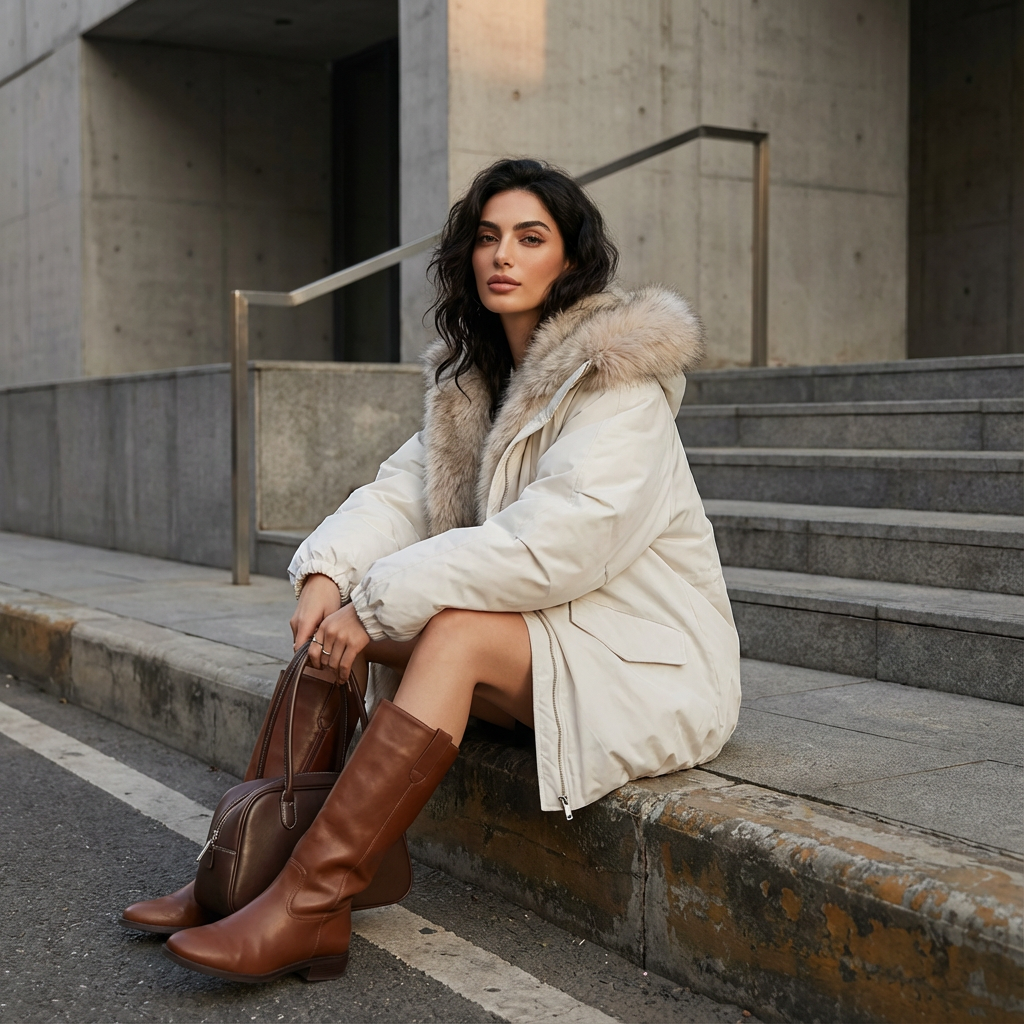 Doudoune pour femmes Cleo | Col en fausse fourrure, isolation décontractée en duvet