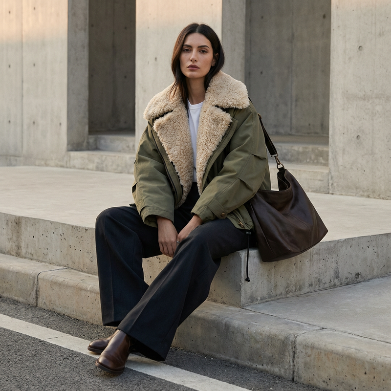 Veste motard matelassée pour femmes Cleo | Coton épais, style streetwear décontracté