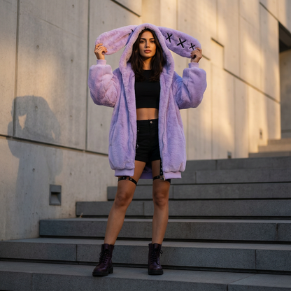 Veste pour femmes Ravi | Fourrure épaisse, style punk oversize