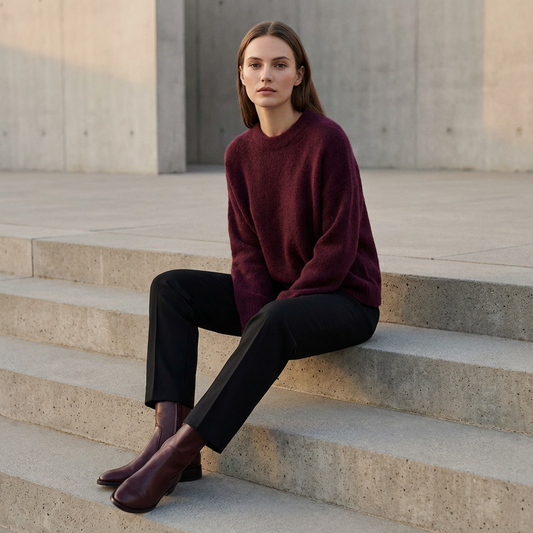 Pull tricoté Selene pour femme | Coupe décontractée, manches longues