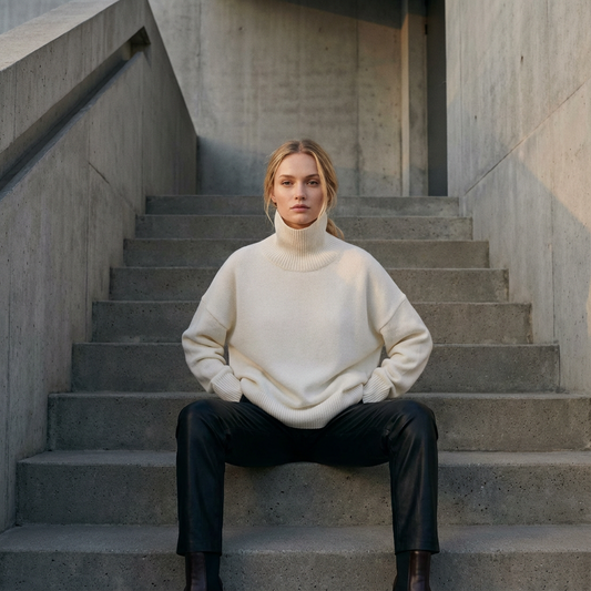 Suéter de cuello alto para mujer Avery | Cuello alto, Corte relajado