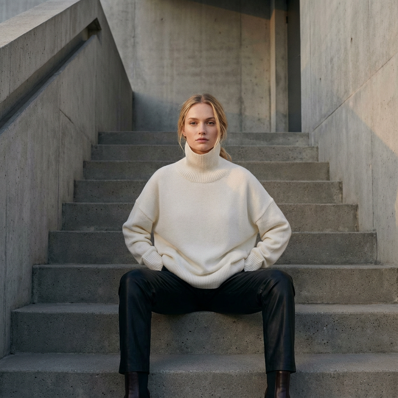 Pull à col roulé pour femmes Avery | Col montant, coupe décontractée