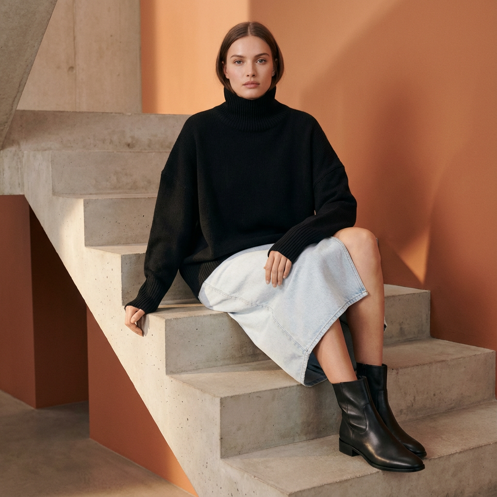 Pull à col roulé pour femmes Avery | Col montant, coupe décontractée