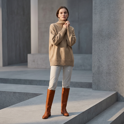 Pull à col roulé pour femmes Avery | Col montant, coupe décontractée