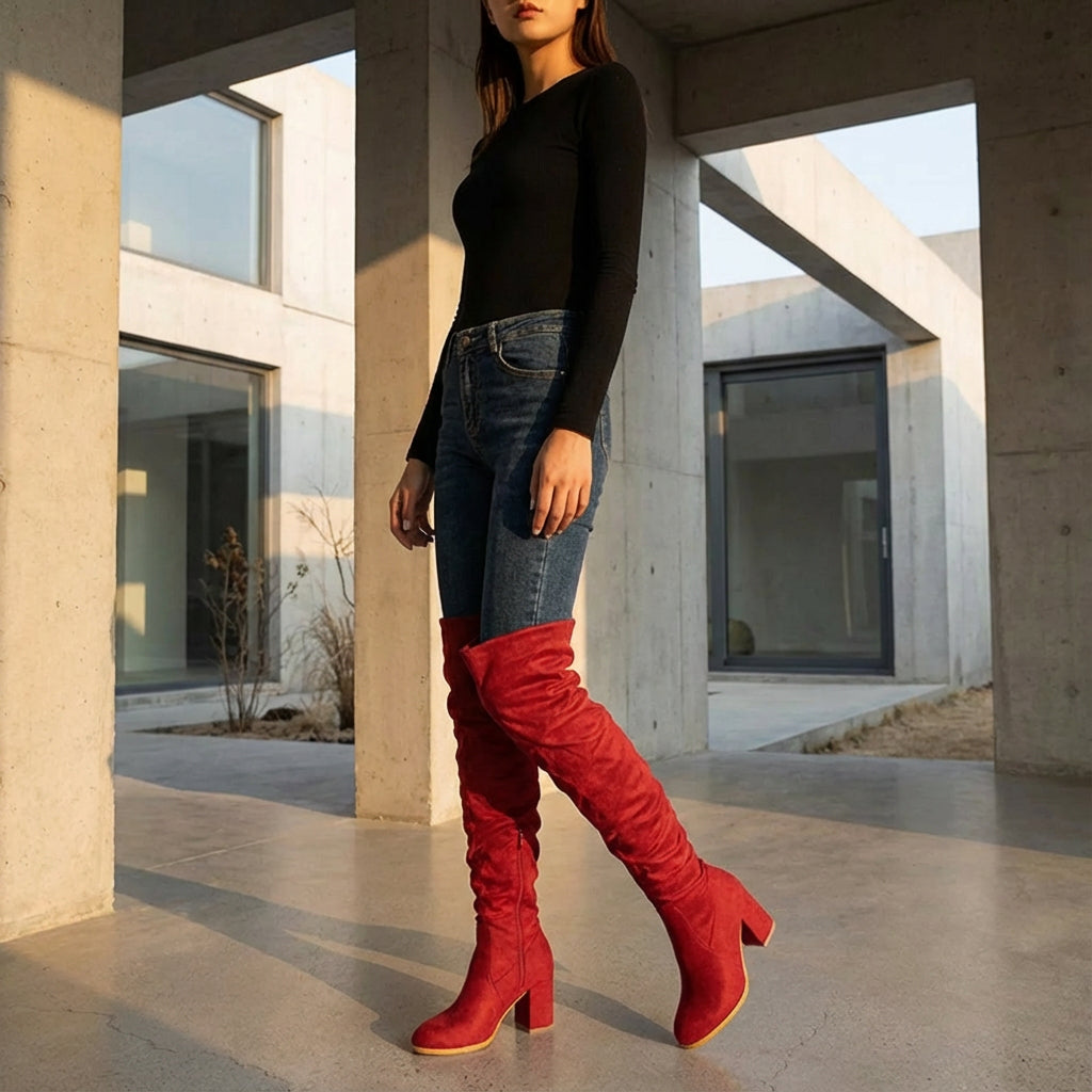Botas por Encima de la Rodilla para Mujeres de Kira | Diseño con Tacón, Sofisticación Audaz