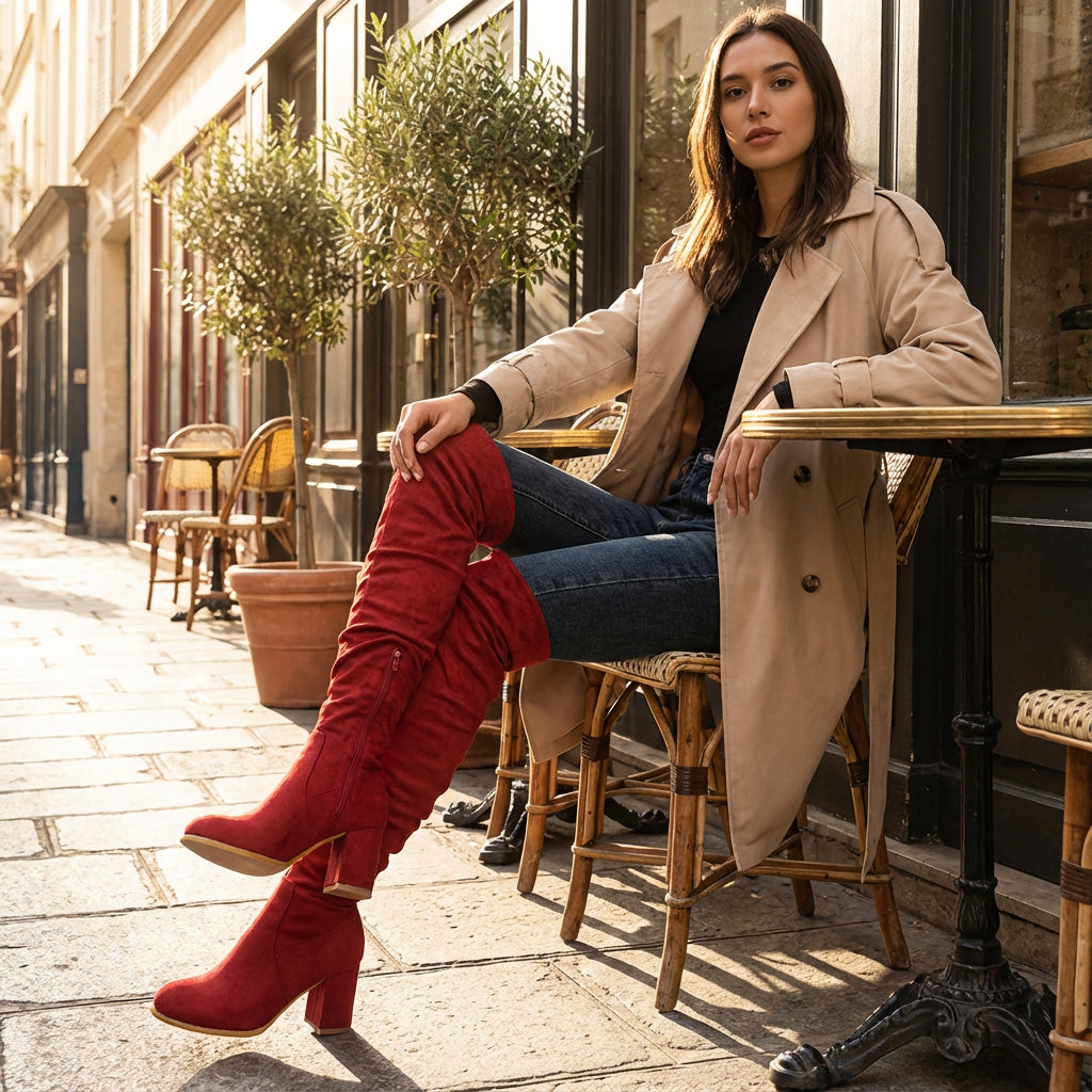 Botas por Encima de la Rodilla para Mujeres de Kira | Diseño con Tacón, Sofisticación Audaz