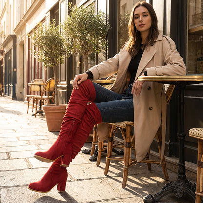 Botas por Encima de la Rodilla para Mujeres de Kira | Diseño con Tacón, Sofisticación Audaz
