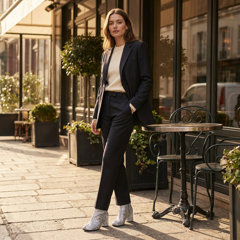 Botas de tobillo para mujer Velmira | Punta Tabi, Acabado Brillante
