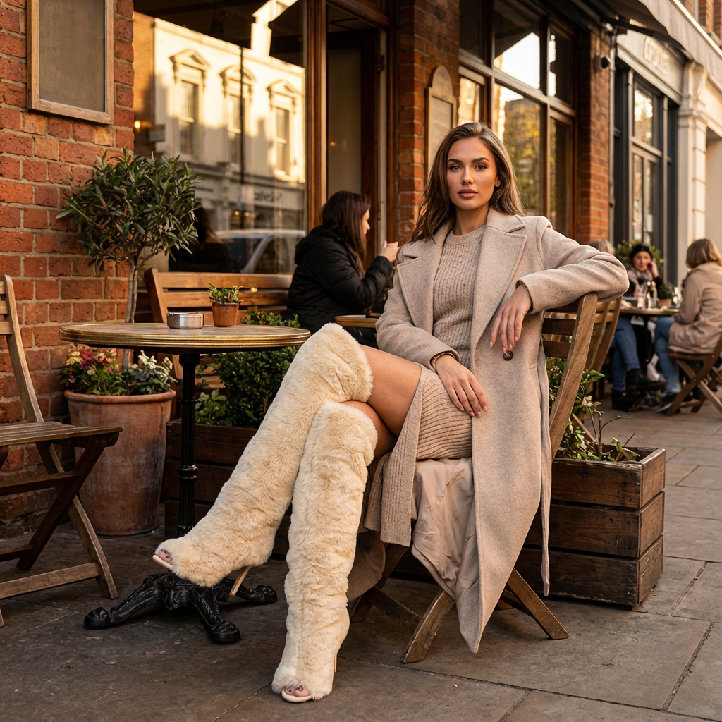 Bottes Femme Au-Dessus du Genou Nina | Fourrure Douce, Talons Hauts