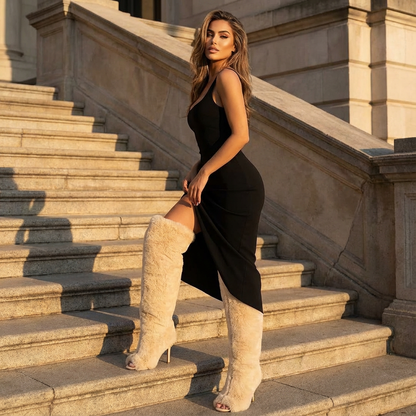 Bottes Femme Au-Dessus du Genou Nina | Fourrure Douce, Talons Hauts